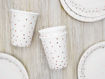 Picture of PAPER CUPS POLKA DOTS WHITE 260ML - 6 PACK